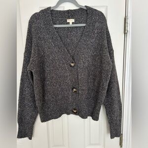 Hem & Thread Charcoal Button-Up Cardigan